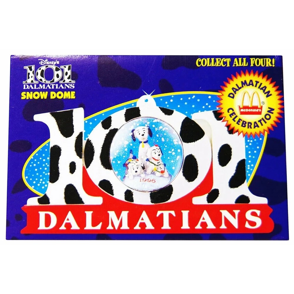 1996 Disney's 101 Dalmatians Snow Dome Globe Dalmatian Celebration McDonalds...